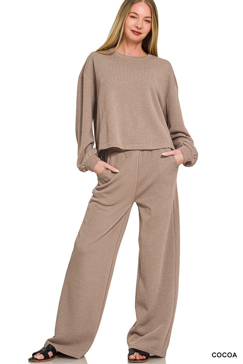 French Rib Pullover & Pants 2PC Set