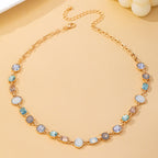Multi Gemstone Opal Crystal Link Necklace | 80N93406