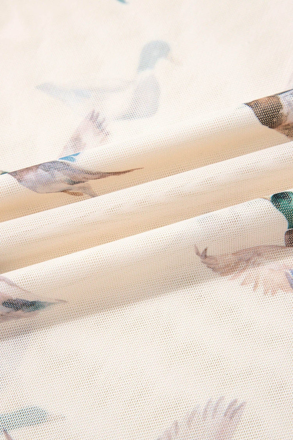 PRETTY BASH Sheer Mallard Mesh Short Sleeve Top