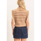 Ribbed Ruffle Sleeve Sweater
