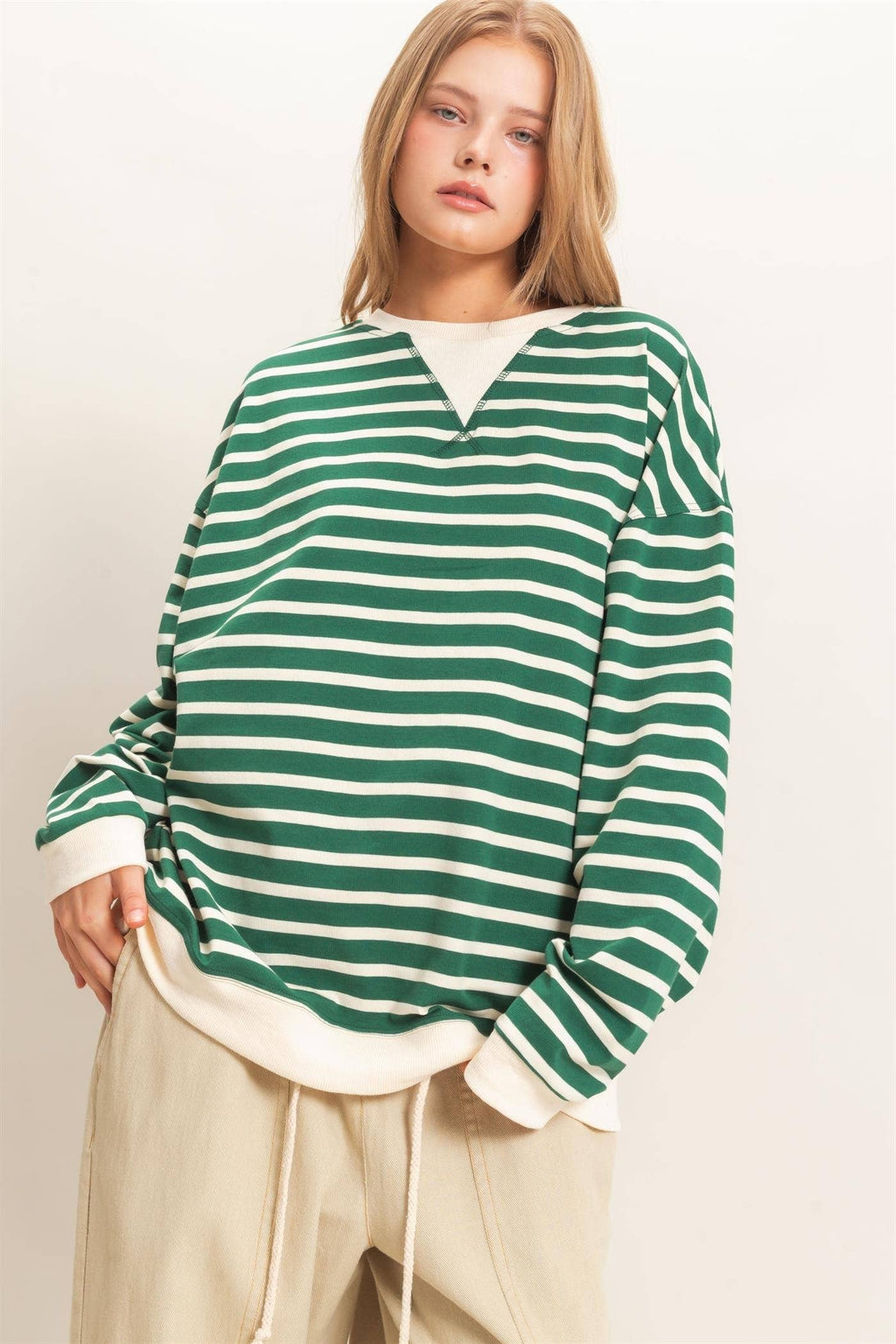 Striped Long Sleeve Pullover