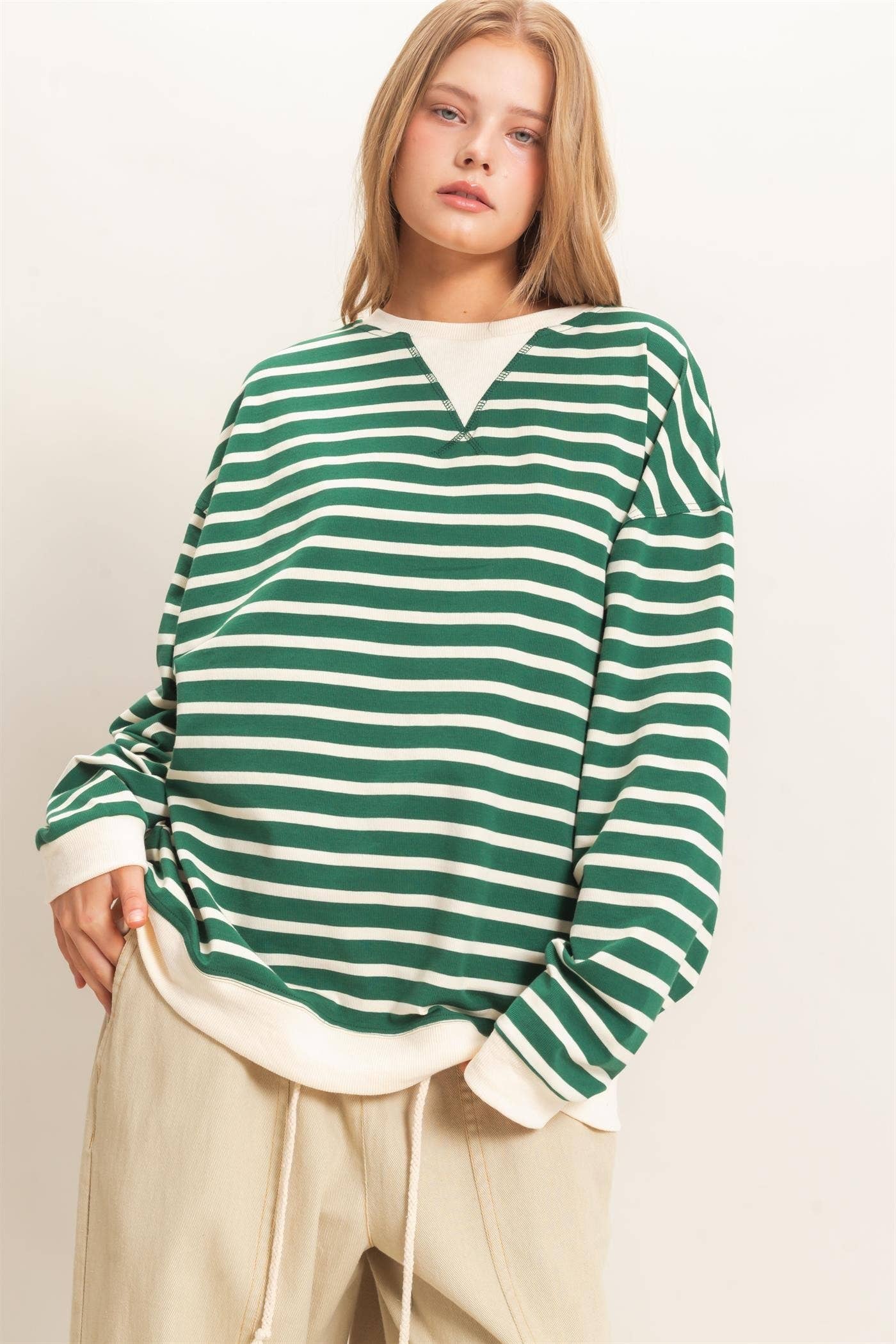 Striped Long Sleeve Pullover