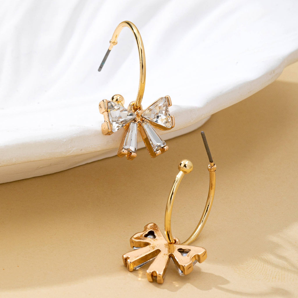 Crystal Bow Hoop Earrings | 80E62501