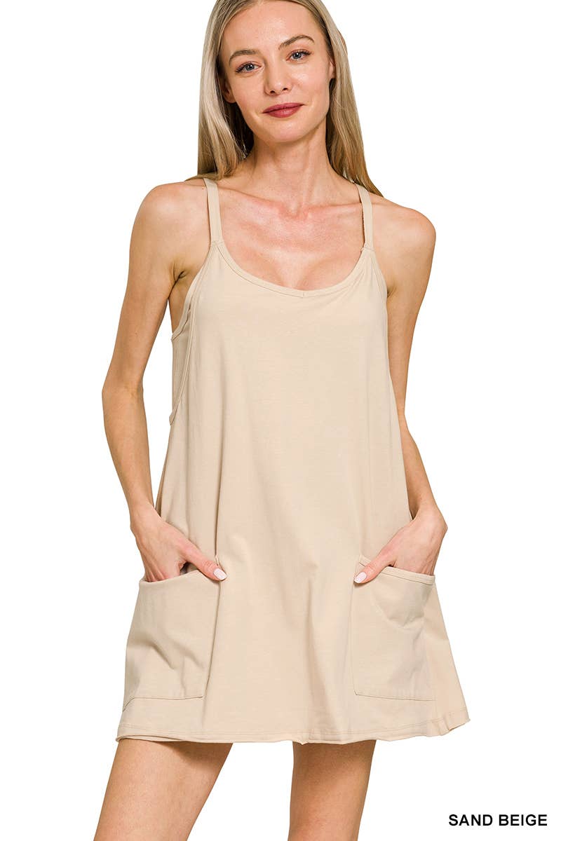 Mini Dress With Built In Shorts