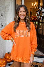 LAS-LIVE Polka Dot Letter Print Mock Neck Sweatshirt (S-XL)