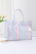 Striped Rectangular Shopper Tote Bag