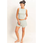 Striped Sleeveless Tank And Shorts Set