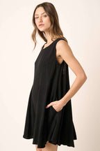 H30284-GODET DETAIL WIDE LEG ROMPER