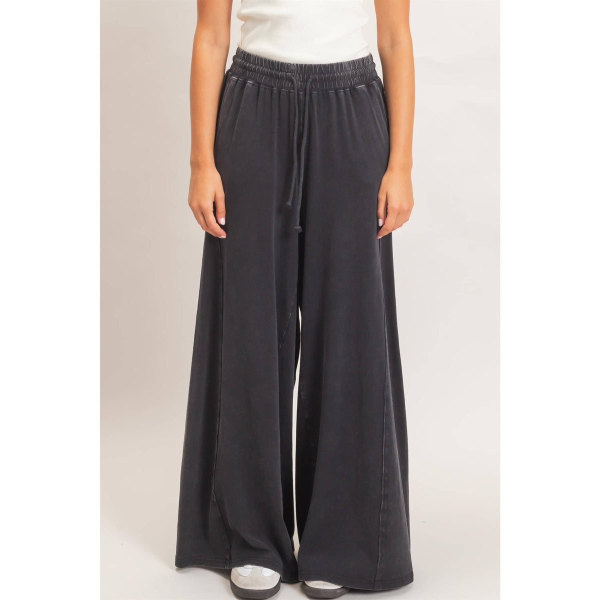 Wide Leg Mineral Wash Pants