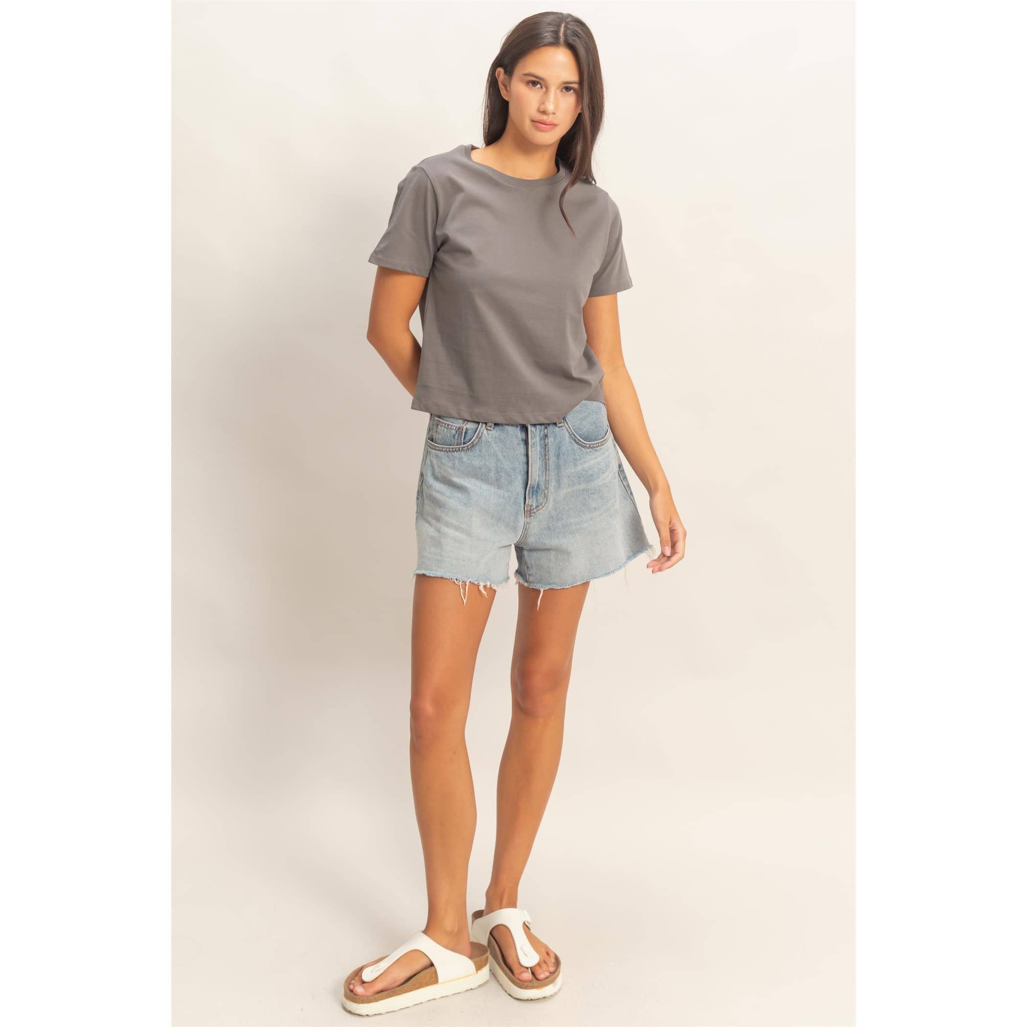 Crew Neck Cotton T-Shirt