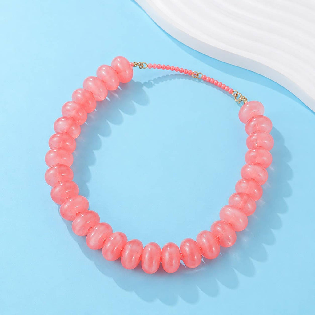 Chunky Beaded Natural Swirl Statement Necklace | 40NK9741