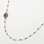 Football Charm Accent Dainty Beaded Game Day Chain Necklace