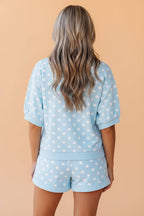 PRETTY BASH Polka Dot Oversized Top & Shorts Set
