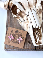 Western Stone Clover Stud Earrings