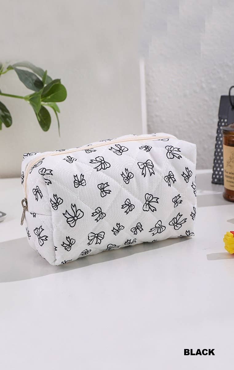 Coquette Bow Cosmetic Makeup Bag