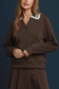 French Terry Contrast Collar Pullover
