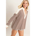 Striped Henley Sweatshirt