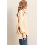 Mineral Wash Snap Collar Pullover