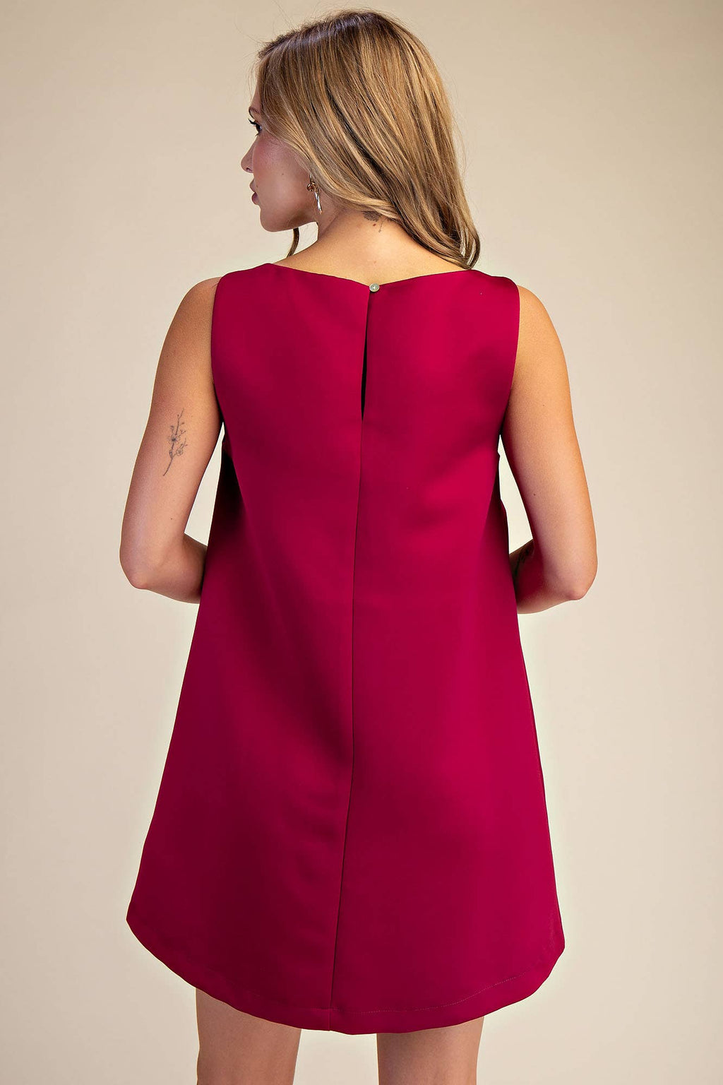 Round Neck Shift Mini Dress