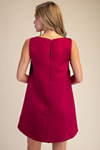 Round Neck Shift Mini Dress
