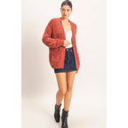 Patch Pocket Chenille Cardigan
