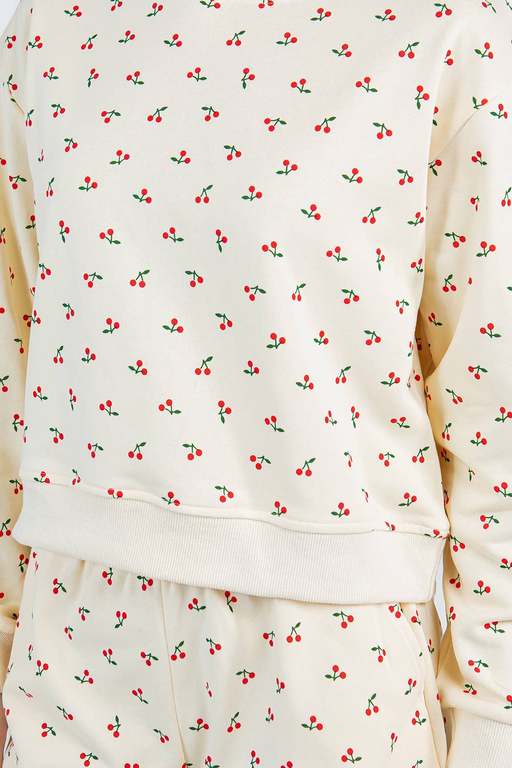 Cherry Print Sweat and Short Set