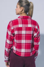 Cropped Plaid Flannel Shirt