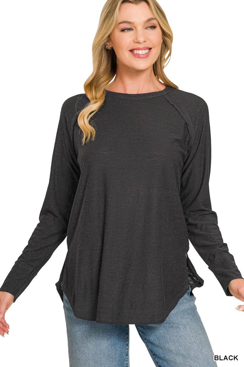 Cotton Slub Jersey Long Sleeve Tee Shirts