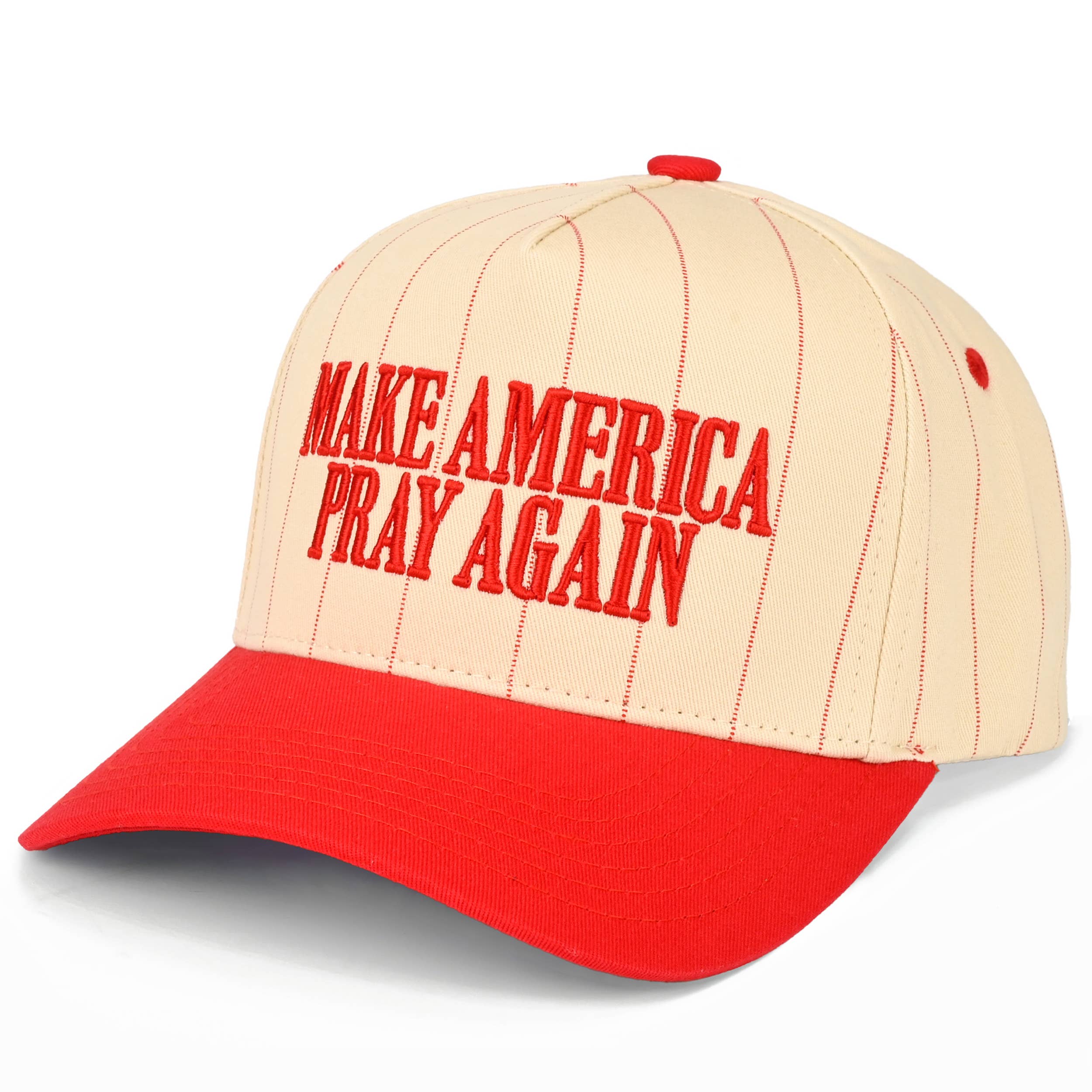 C.C MAKE AMERICA PRAY AGAIN Letter on Two Tone Trucker Hat