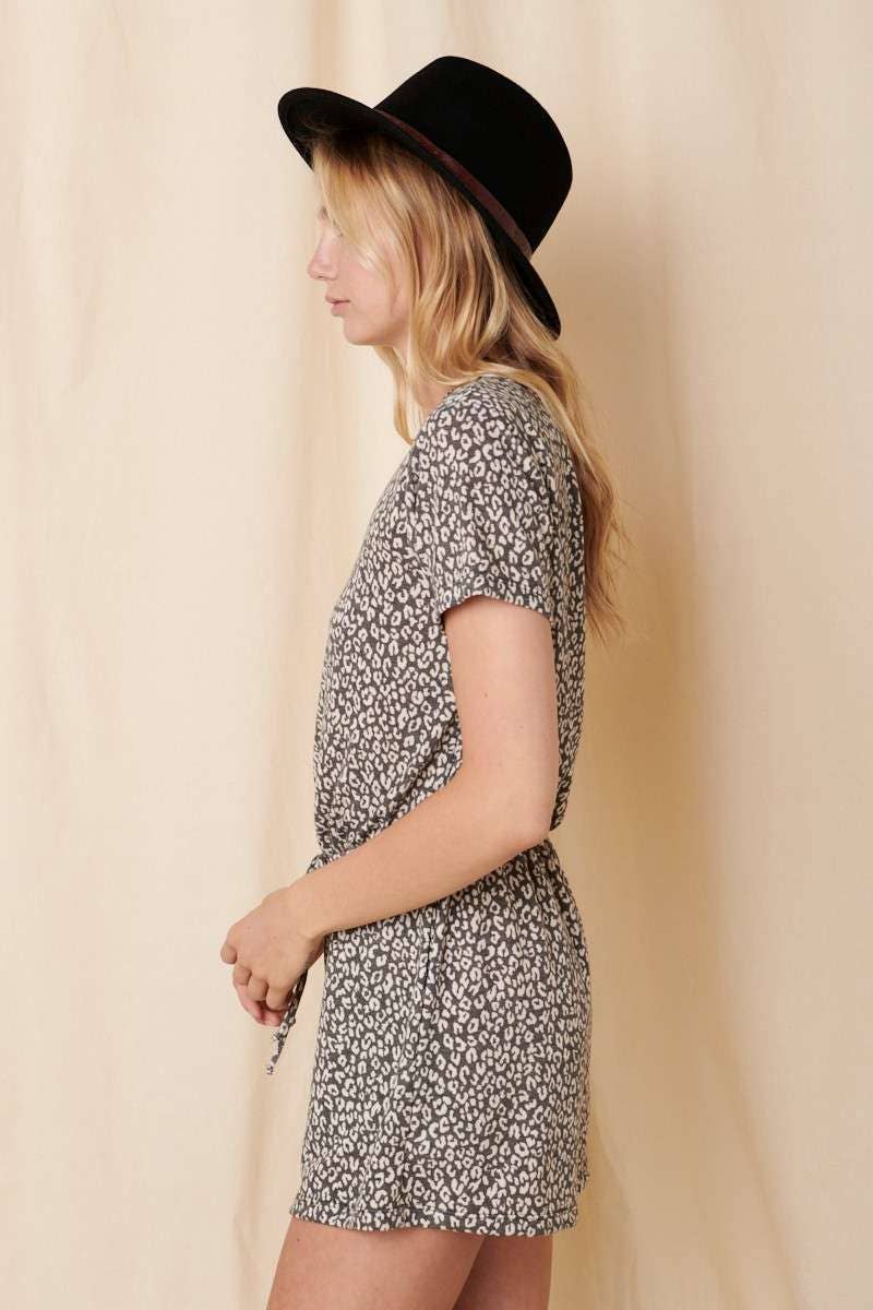 P9628-ANIMAL PRINT ONE SHOULDER ROMPER