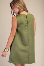 Round Neck Shift Mini Dress