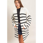 Open Front Stripe Cardigan