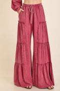 Mineral Washed Tiered Wide Leg Pants HP5033P1