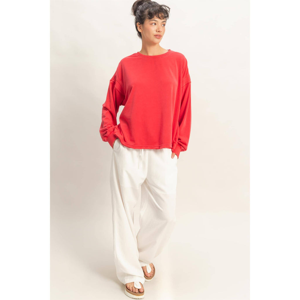 Oversized Cross Detail Open Back Sweatshirt