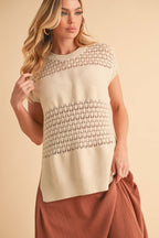 3231FN Ameena Open Stitch Mesh Tank