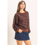 Striped Crew Neck Sweatshirt