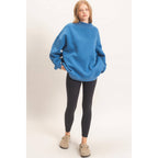 Enzyme Washed Mock Neck Sweatshirt