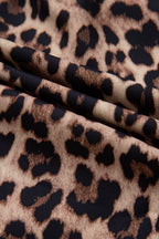 Leopard Lace Trim Short Sleeve Buttoned Shirt