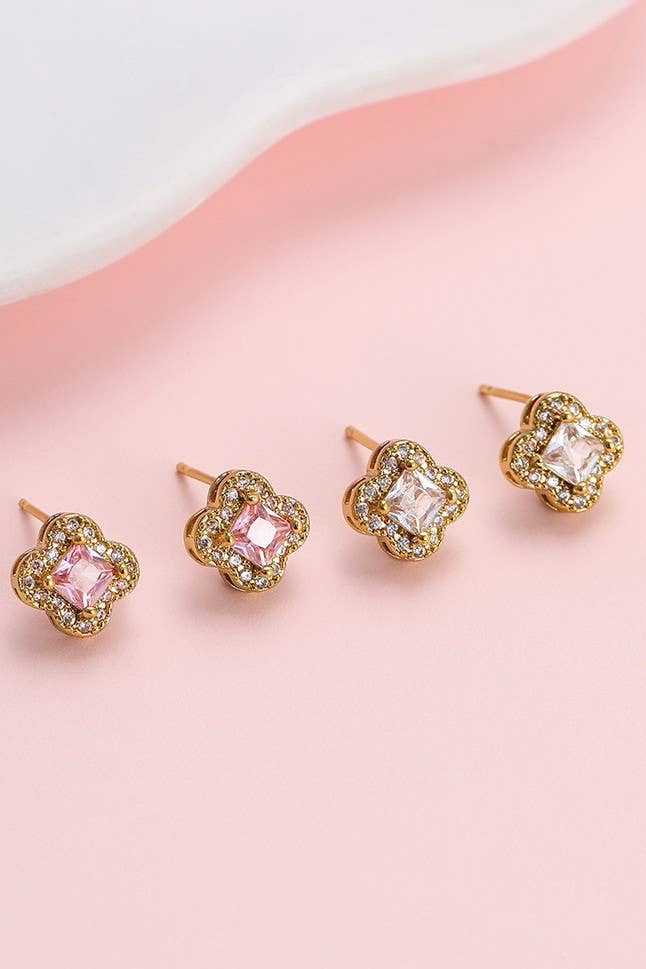 Clover Halo Stud Earrings | 40E520