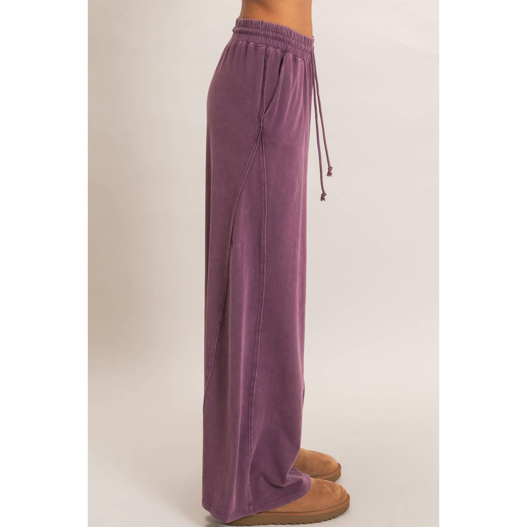 Wide Leg Mineral Wash Pants