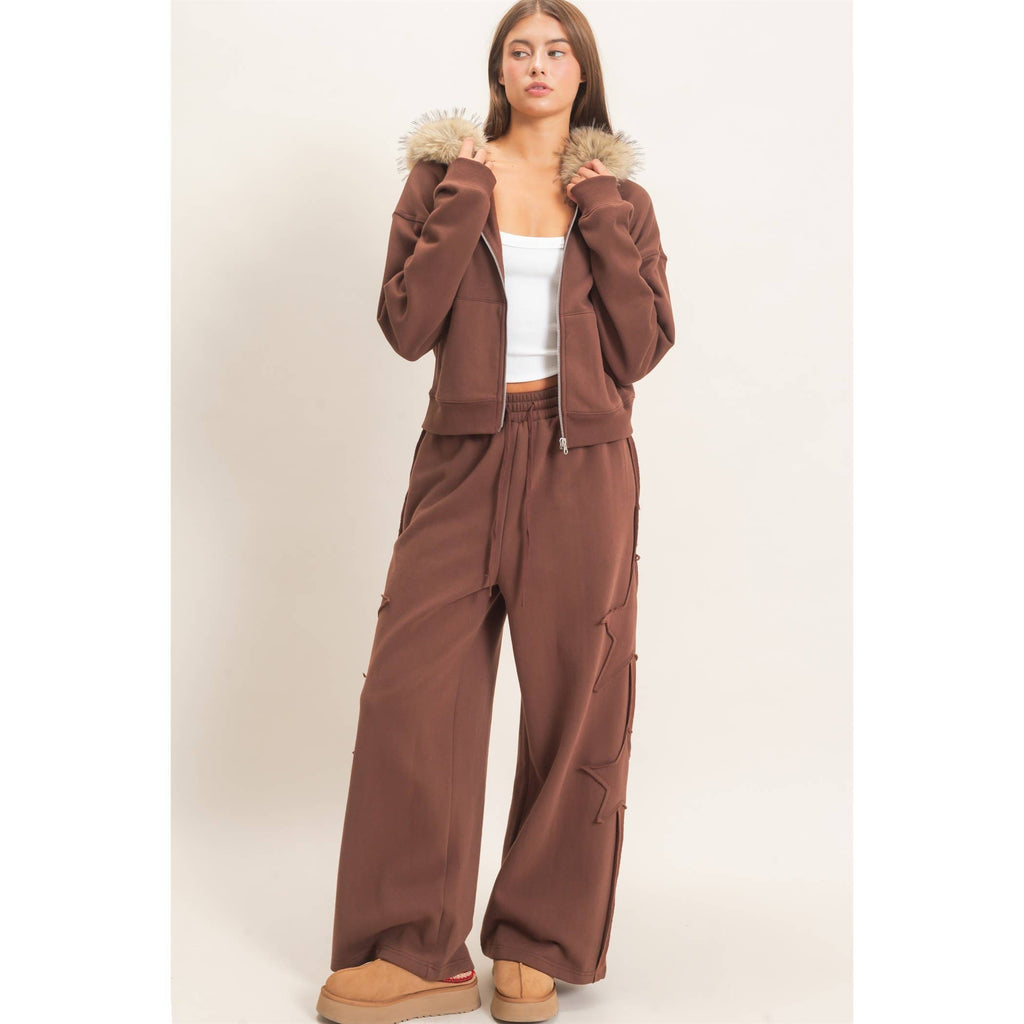 Detachable Fur Zip Up Hoodie