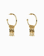Fish Rondelle Beaded Hoop Earrings