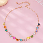 Multicolor Gemstone Link Necklace | 80N92824