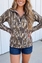 LAS Camouflage Zipper Collar Active Casual Sweatshirt (S-XL)