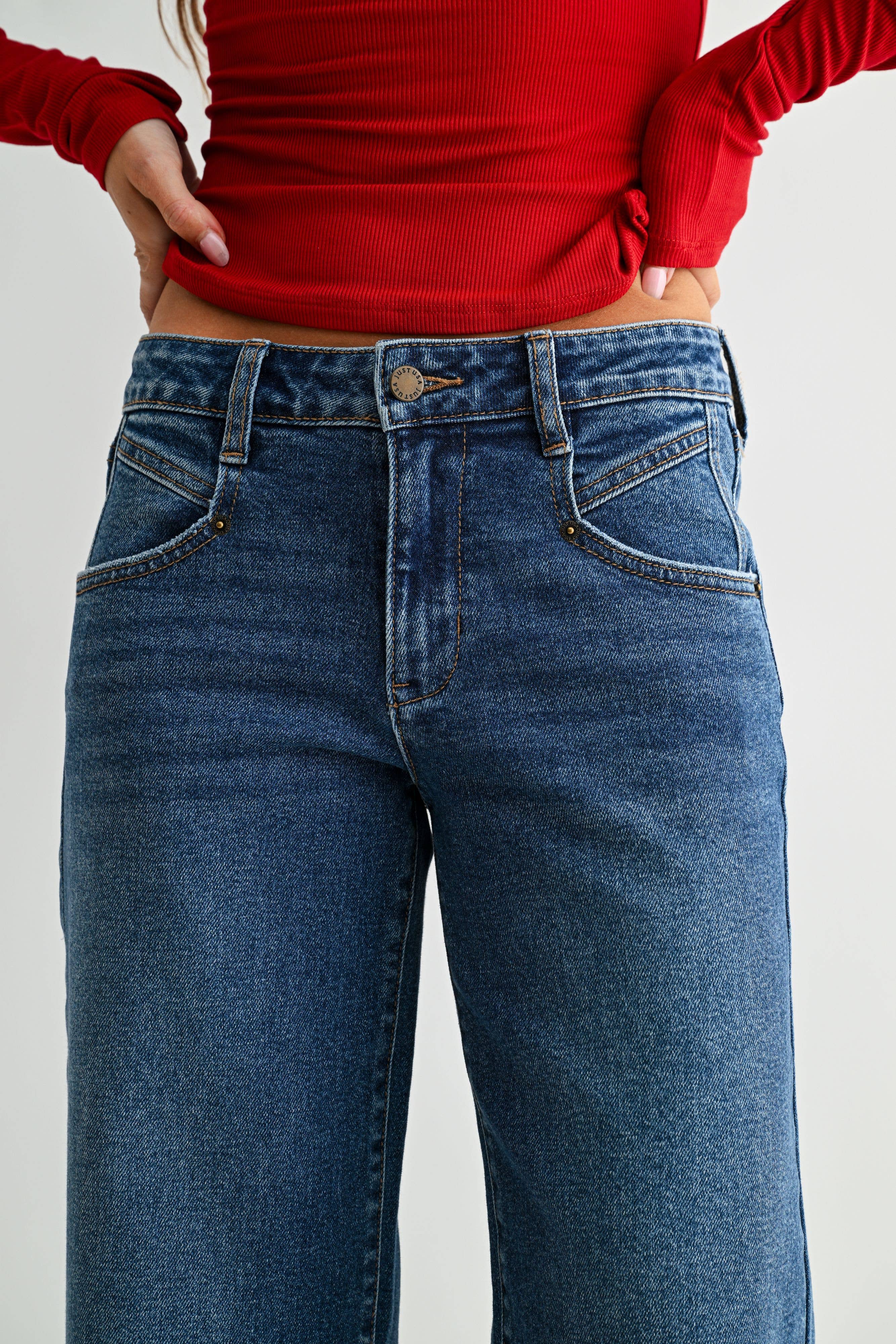 Ankle Length Straight Leg - DARK DENIM - JP431