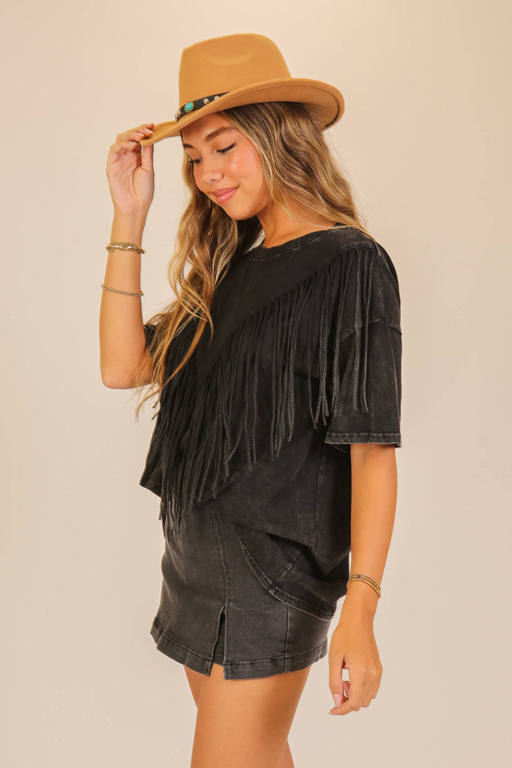 Vintage Fringe Boho Washed Tee