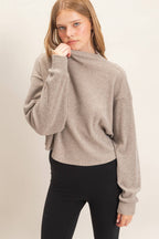 Ribbed Mock Neck Top