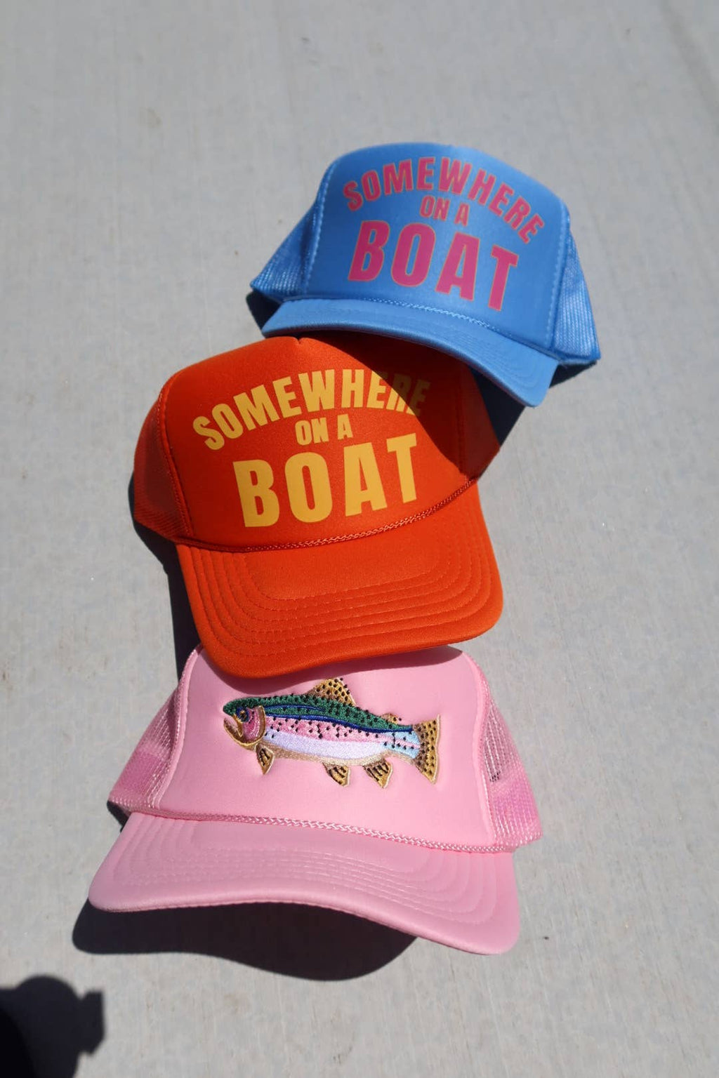 Somewhere on a  Boat Foam Trucker Hat