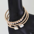 Multi Cubic Zirconia Beaded Bracelet