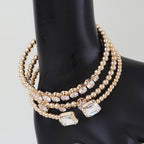 Multi Cubic Zirconia Beaded Bracelet